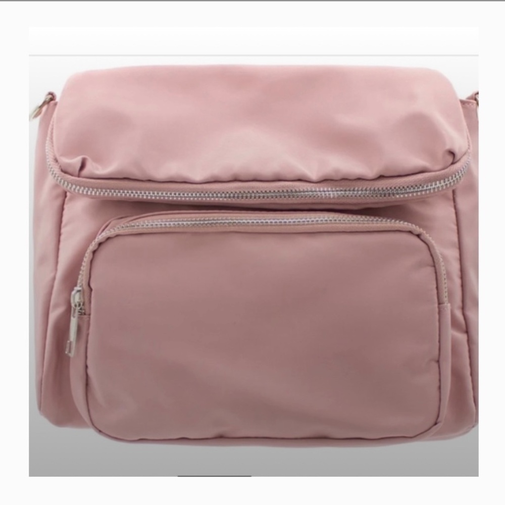 $30 K. Carroll Nylon Messenger Crossbody or Shoulder Bag in Pink - NWT